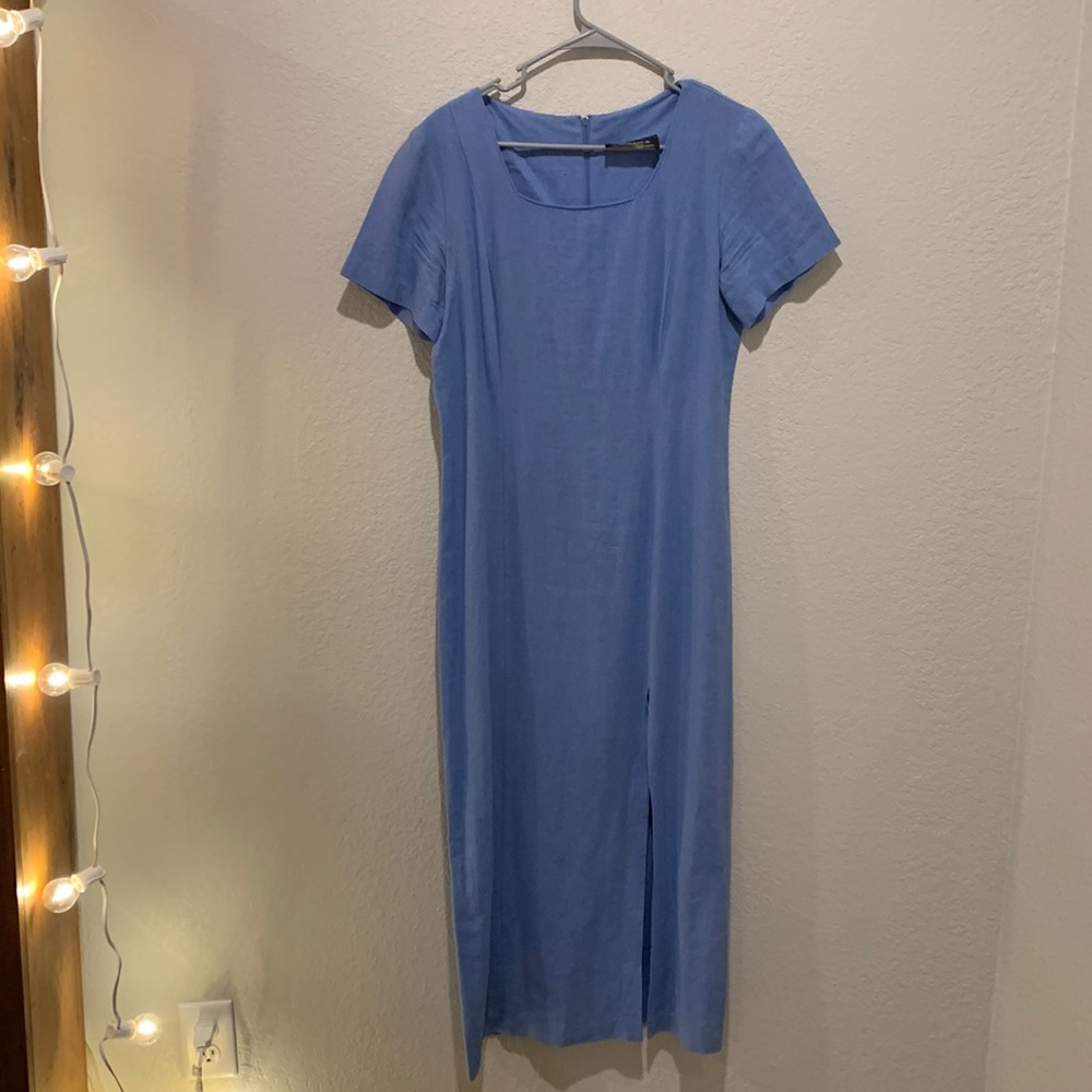 Vintage Linen Blue Dress